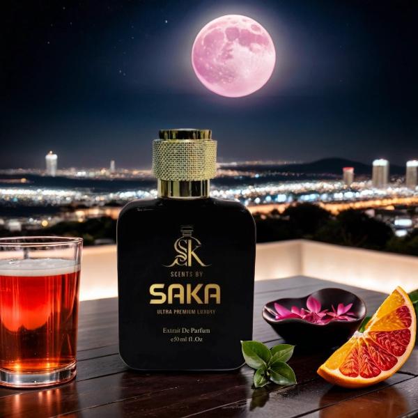 Sleek bottle of RED MOON – a sporty, elegant scent inspired by PRADA LUNA ROSSA for Men.